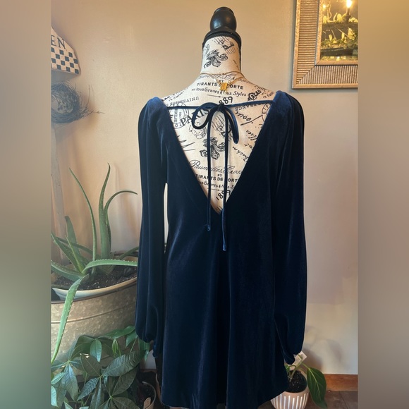 Free People Misha Velvet Mini Dress Long Sleeve - Picture 5 of 13